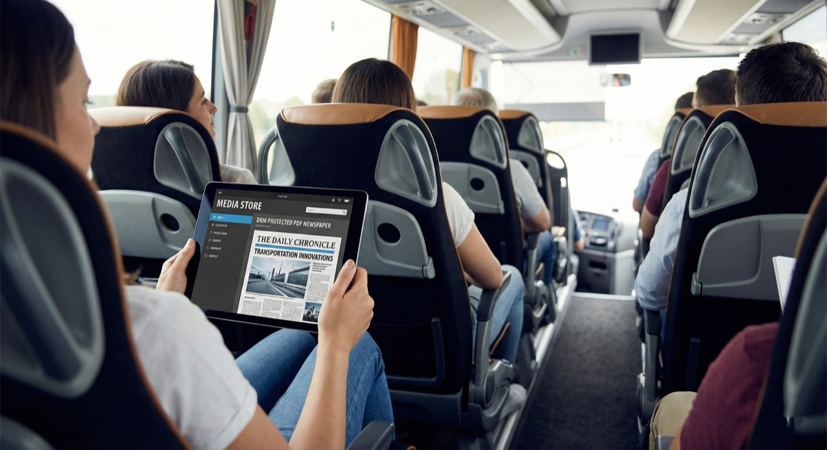 Public transportation entertainment with cross-vehicle session continuity